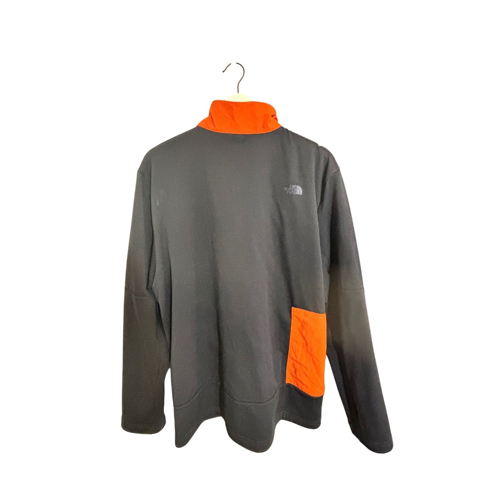 The North Face Mens Full Zip Fleece Jacket Orange Collar Navy Blue L - Picture 4 of 10